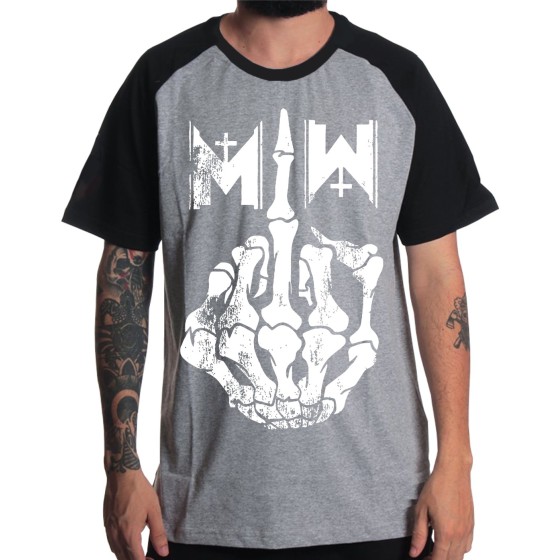 Rockwear Brasil - Camiseta Raglã Motionless In White Rockwear Preta