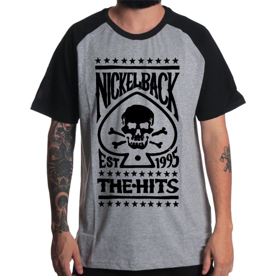 Rockwear Brasil - Camiseta Raglã Nickelback Rockwear Preta
