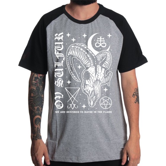 Rockwear Brasil - Camiseta Raglã Ov Sulfur Rockwear Preta