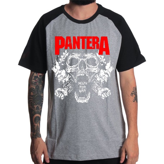 Rockwear Brasil - Camiseta Raglã Pantera 3 Rockwear Preta