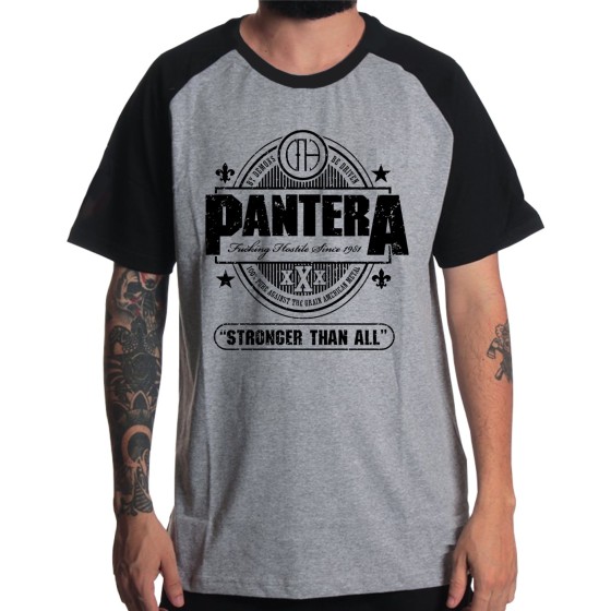 Rockwear Brasil - Camiseta Raglã Pantera 5 Rockwear Preta