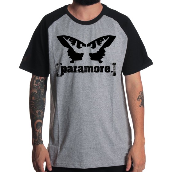 Rockwear Brasil - Camiseta Raglã Paramore Rockwear Preta