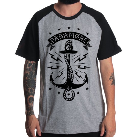 Rockwear Brasil - Camiseta Raglã Paramore 2 Rockwear Preta