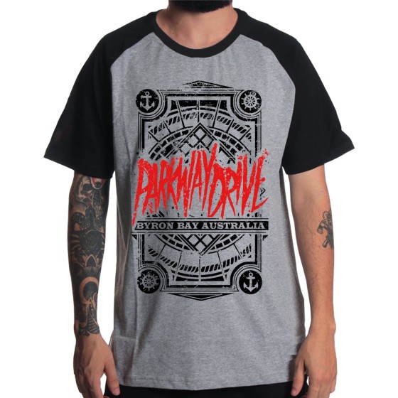 Rockwear Brasil - Camiseta Raglã Parkway Drive 2 Rockwear Preta