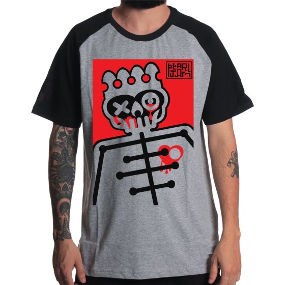 Rockwear Brasil - Camiseta Raglã Pearl Jam 4 Rockwear Preta