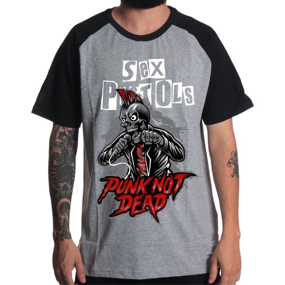 Rockwear Brasil - Camiseta Raglã Sex Pistols 2 Rockwear Preta