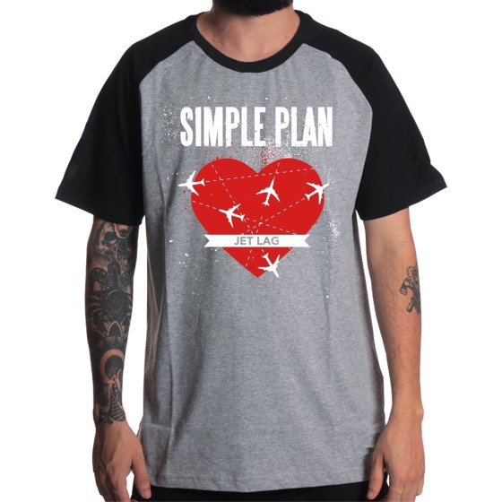 Rockwear Brasil - Camiseta Raglã Simple Plan Rockwear Preta
