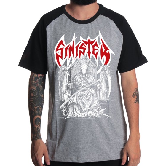 Rockwear Brasil - Camiseta Raglã Sinister Rockwear Preta