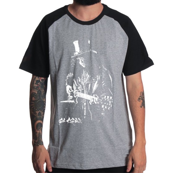 Rockwear Brasil - Camiseta Raglã Slash 3 Rockwear Preta
