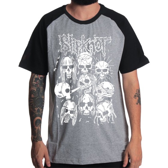 Rockwear Brasil - Camiseta Raglã Slipknot 2 Rockwear Preta