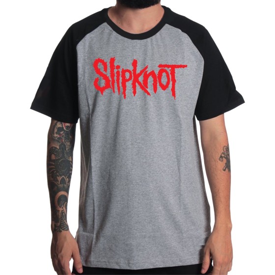 Rockwear Brasil - Camiseta Raglã Slipknot 3 Rockwear Preta