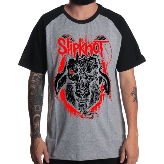 Rockwear Brasil - Camiseta Raglã Slipknot 7 Rockwear Preta