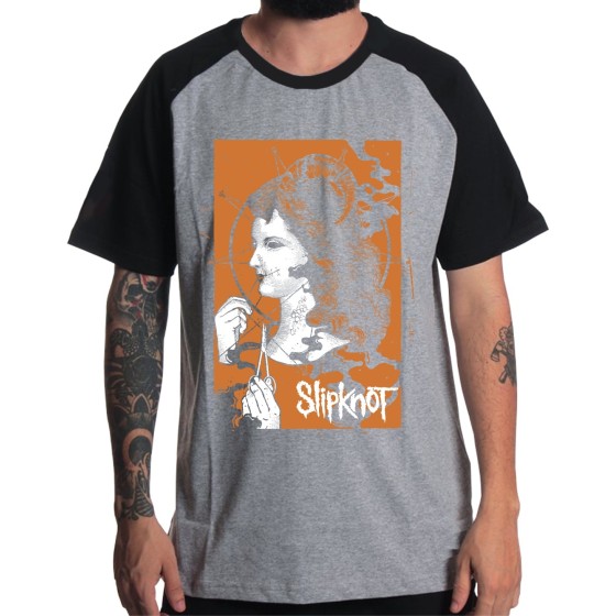 Rockwear Brasil - Camiseta Raglã Slipknot 11 Rockwear Preta