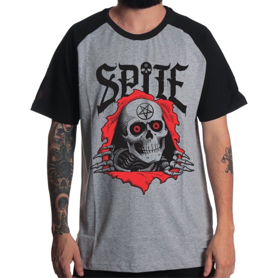 Rockwear Brasil - Camiseta Raglã Spite 3 Rockwear Preta
