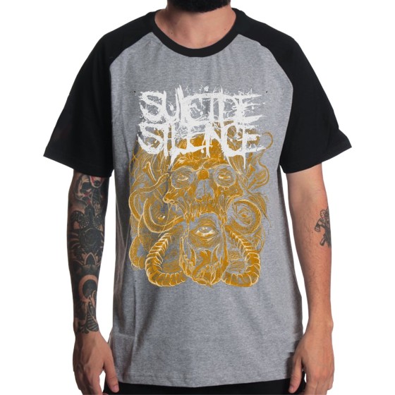Rockwear Brasil - Camiseta Raglã Suicide Silence Rockwear Preta