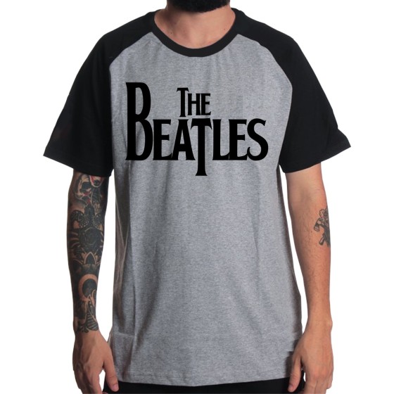 Rockwear Brasil - Camiseta Raglã The Beatles Rockwear Preta
