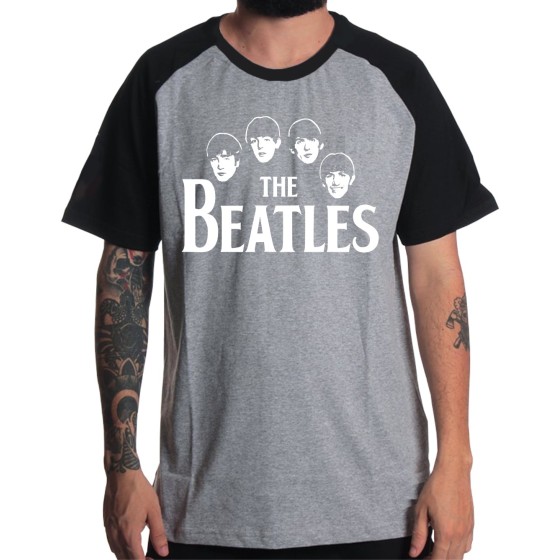 Rockwear Brasil - Camiseta Raglã The Beatles 3 Rockwear Preta
