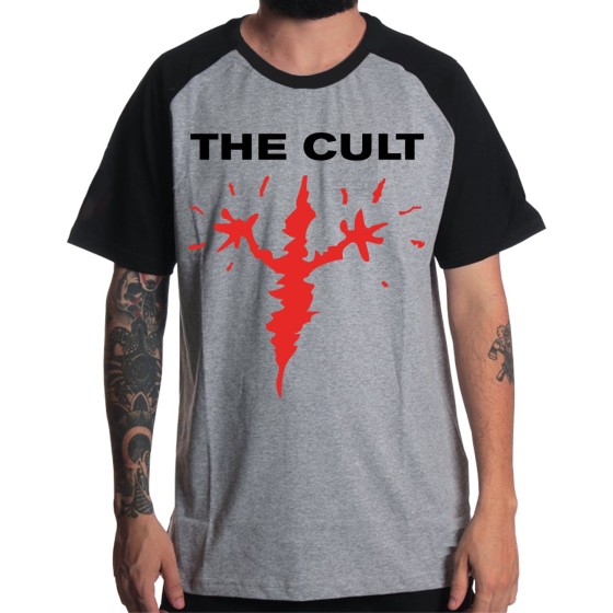 Rockwear Brasil - Camiseta Raglã The Cult Rockwear Preta
