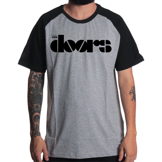 Rockwear Brasil - Camiseta Raglã The Doors Rockwear Preta