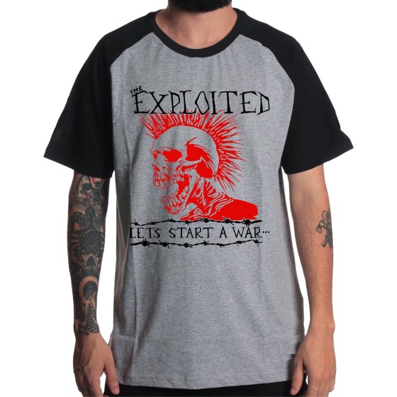Rockwear Brasil - Camiseta Raglã The Exploited Rockwear Preta