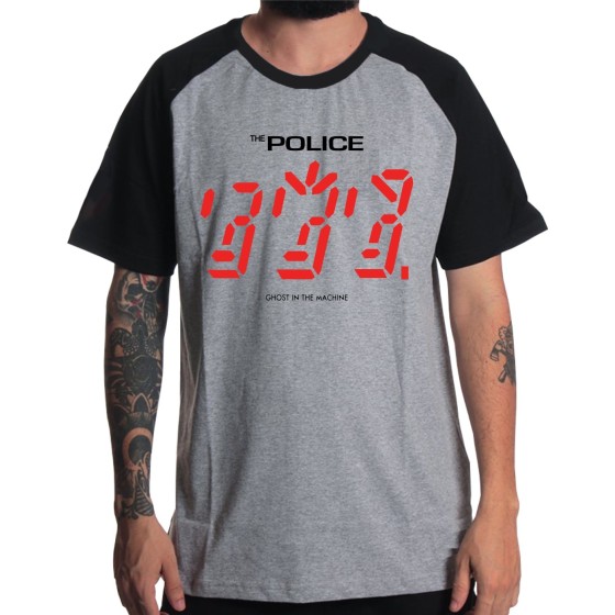 Rockwear Brasil - Camiseta Raglã The Police Rockwear Preta