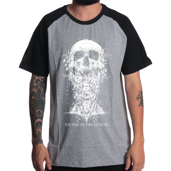 Rockwear Brasil - Camiseta Raglã Victim Of Deception Rockwear Preta
