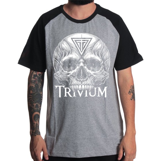 Rockwear Brasil - Camiseta Raglã Trivium Rockwear Preta