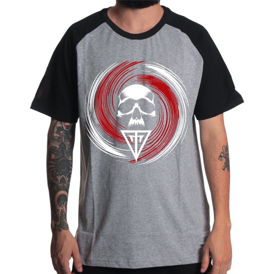 Rockwear Brasil - Camiseta Raglã Trivium 2 Rockwear Preta
