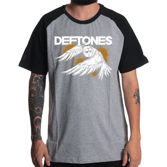 Rockwear Brasil - Camiseta Raglã Deftones Rockwear Preta
