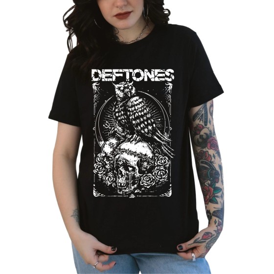 Rockwear Brasil - Baby look Deftones 3 Rockwear Preta