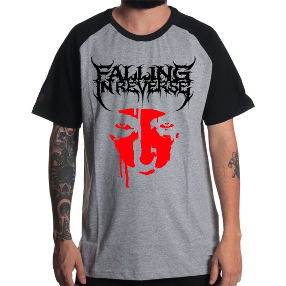 Rockwear Brasil - Camiseta Raglã Falling In Reverse 4 Rockwear Preta