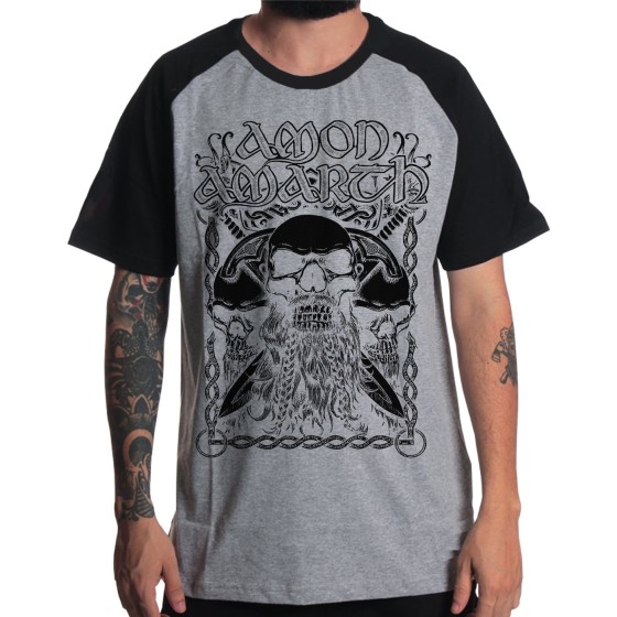 Rockwear Brasil - Camiseta Raglã Amon Amarth 3 Rockwear Preta