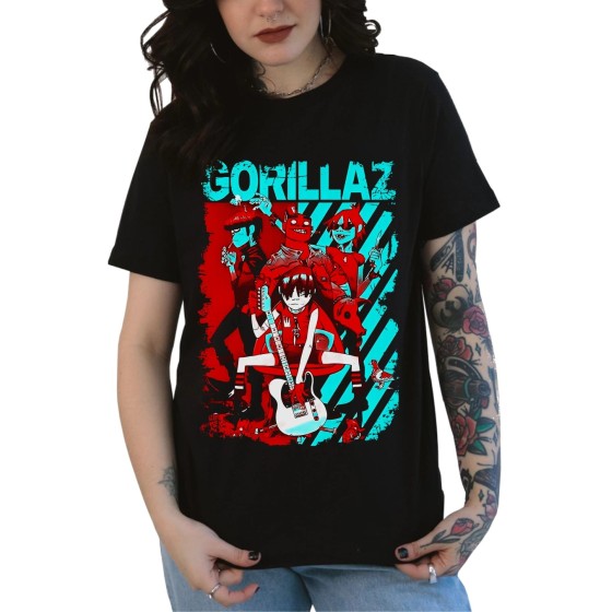 Rockwear Brasil - Baby look Gorillaz 3 Rockwear Preta