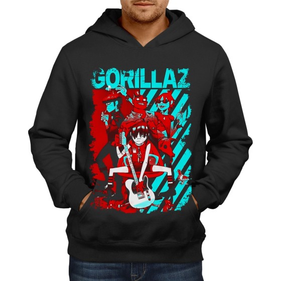 Rockwear Brasil - Moletom Gorillaz 3 Rockwear Preto