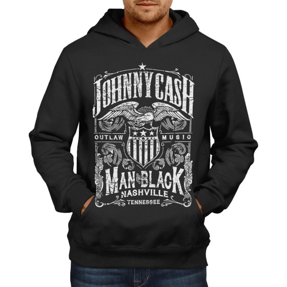 Rockwear Brasil - Moletom Johnny Cash 4 Rockwear Preto