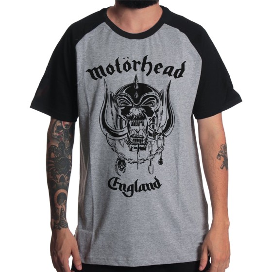 Rockwear Brasil - Camiseta Raglã Motorhead 3 Rockwear Preta