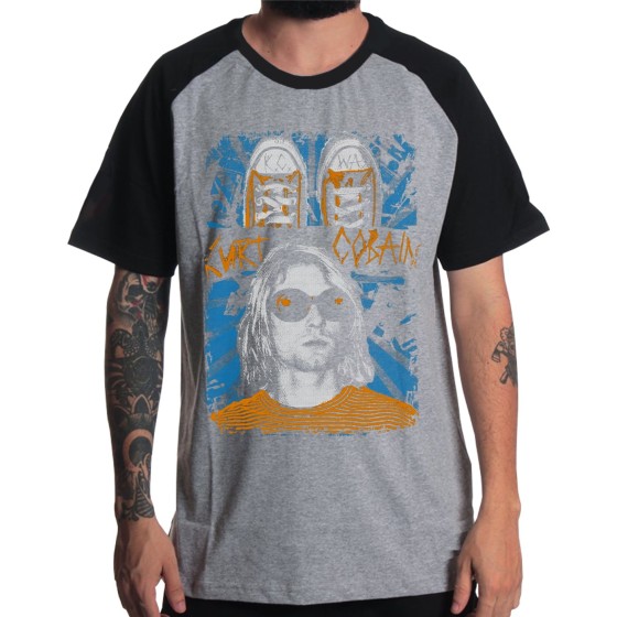 Rockwear Brasil - Camiseta Raglã Nirvana 7 Rockwear Preta