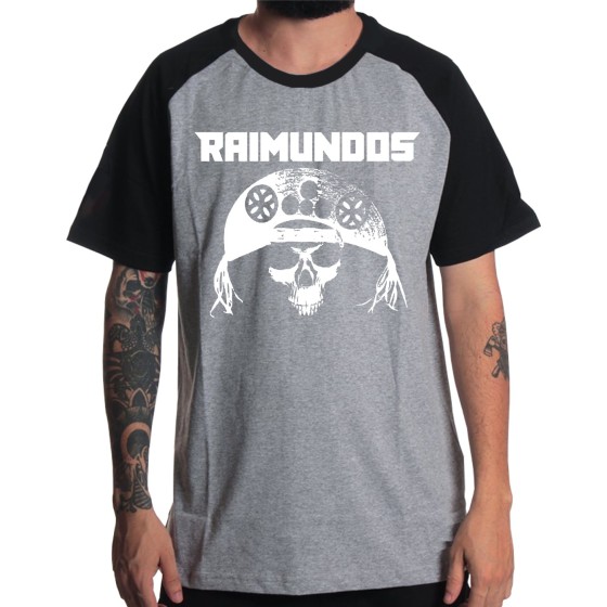 Rockwear Brasil - Camiseta Raglã Raimundos 3 Rockwear Preta