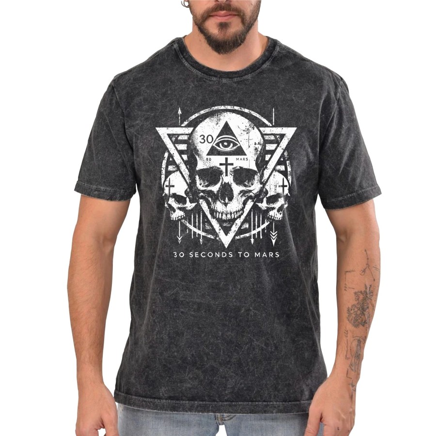 Rockwear Brasil - Camiseta Marmore 30 Seconds To Mars 2 Rockwear Preta