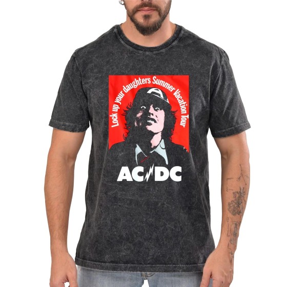 Rockwear Brasil - Camiseta Marmore Acdc 2 Rockwear Preta