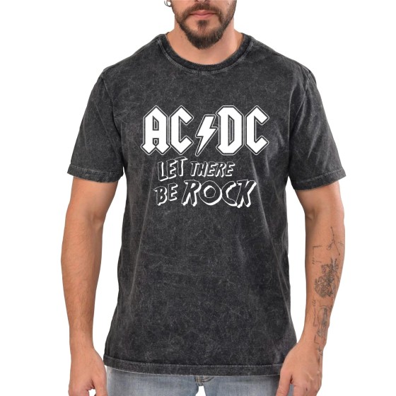 Rockwear Brasil - Camiseta Marmore Acdc 5 Rockwear Preta