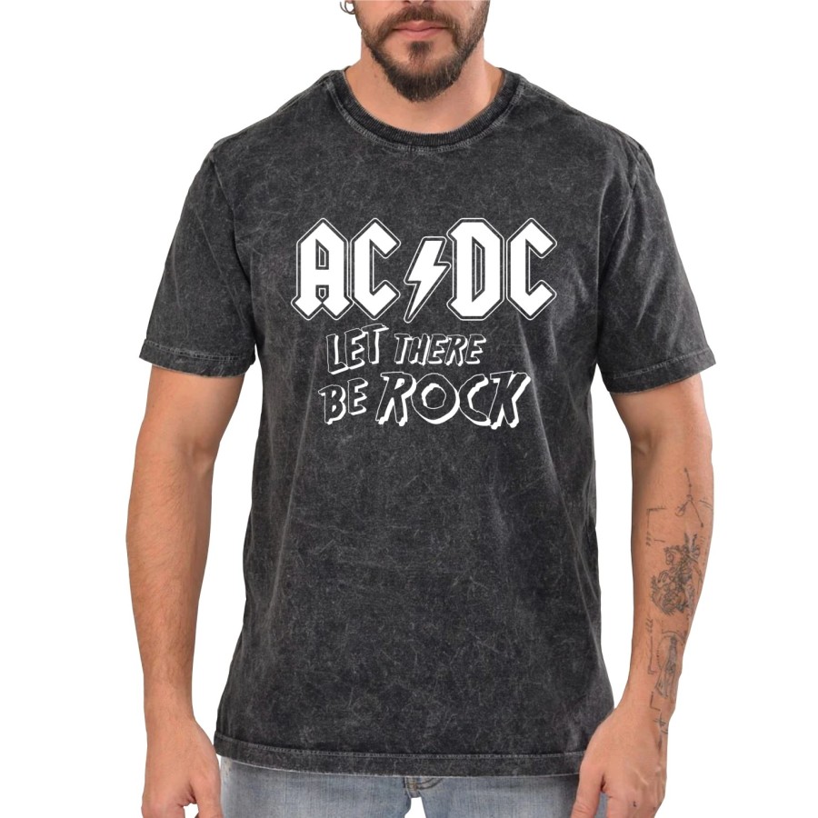 Rockwear Brasil - Camiseta Marmore Acdc 5 Rockwear Preta