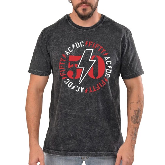 Rockwear Brasil - Camiseta Marmore Acdc 6 Rockwear Preta