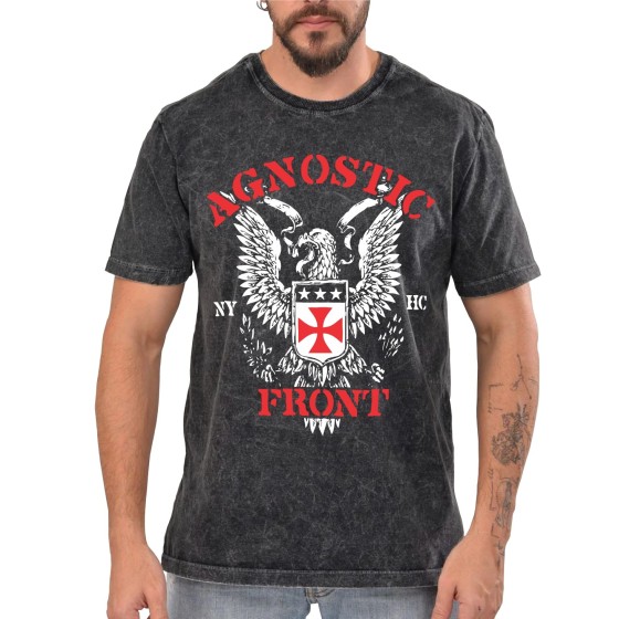 Rockwear Brasil - Camiseta Marmore Agnostic Front Rockwear Preta