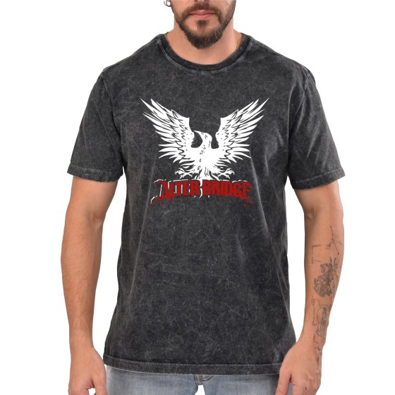 Rockwear Brasil - Camiseta Marmore Alter Bridge Rockwear Preta