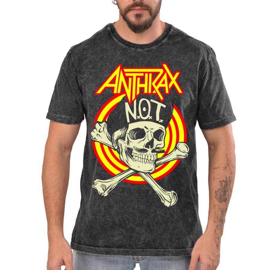 Rockwear Brasil - Camiseta Marmore Anthrax Rockwear Preta Rockwear Brasil - Camiseta Marmore Anthrax Rockwear Preta