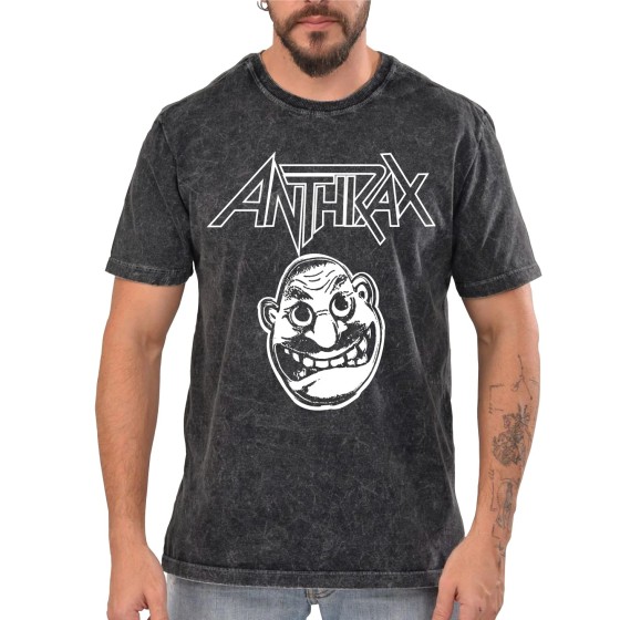 Rockwear Brasil - Camiseta Marmore Anthrax 2 Rockwear Preta