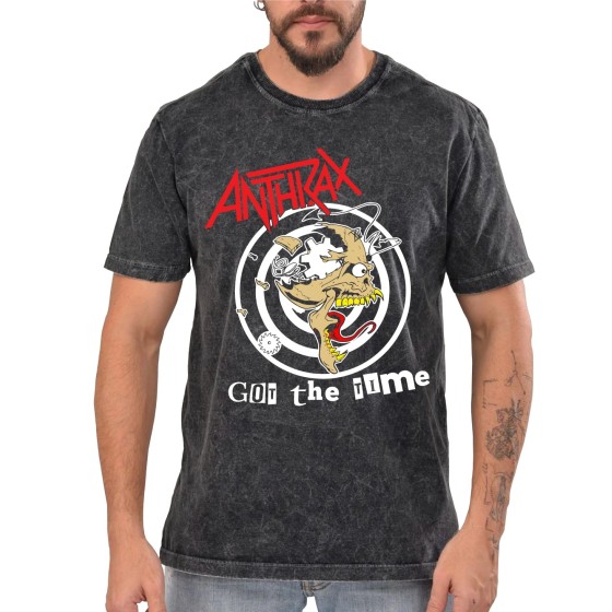 Rockwear Brasil - Camiseta Marmore Anthrax 3 Rockwear Preta