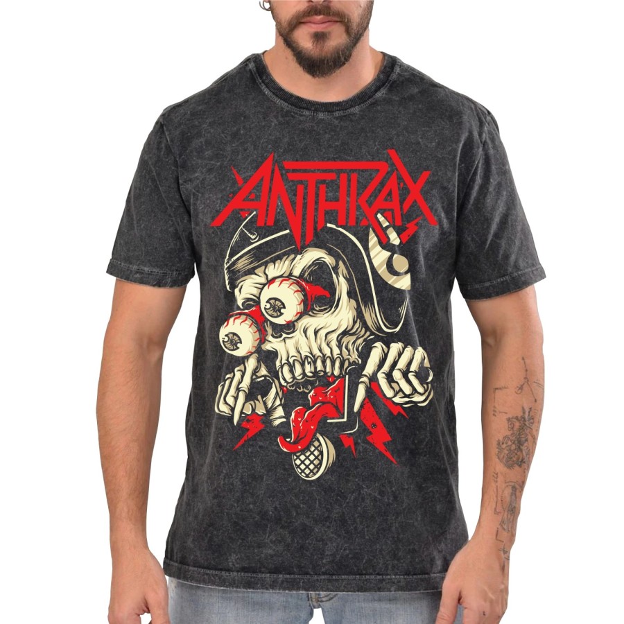 Rockwear Brasil - Camiseta Marmore Anthrax 4 Rockwear Preta Rockwear Brasil - Camiseta Marmore Anthrax 4 Rockwear Preta