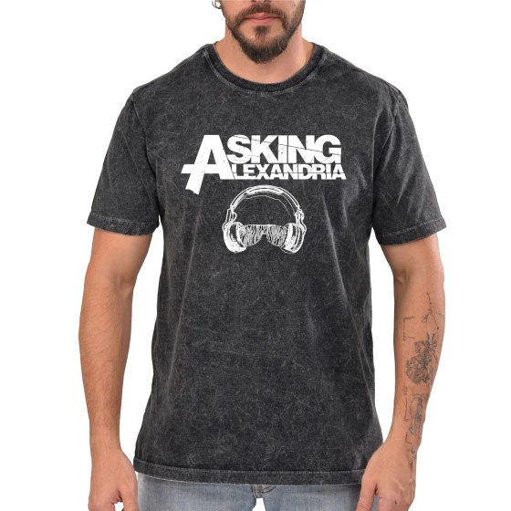 Rockwear Brasil - Camiseta Marmore Asking Alexandria Rockwear Preta
